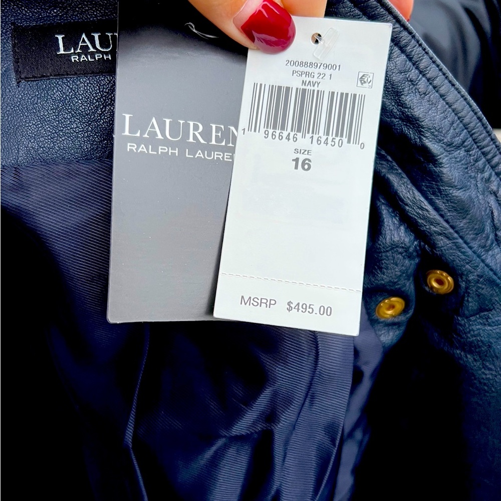 Ralph Lauren blue leather jacket